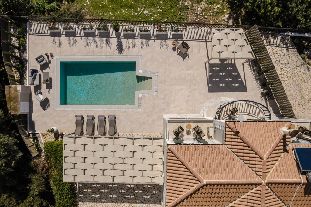 Image depicting an aerial shot of the villa